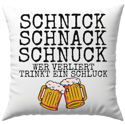 Schnick Schnack Schnuck Wer Verliert Trinkt Ein Schluck Bier Deko Kissen