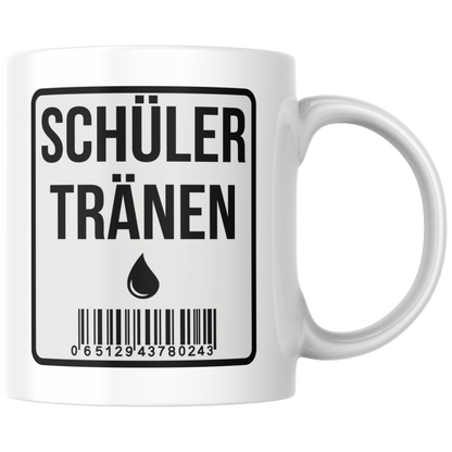 Schüler Tränen Sarkasmus Lehrer Lehrerin Schule Schwarzer Humor Kaffee Tasse