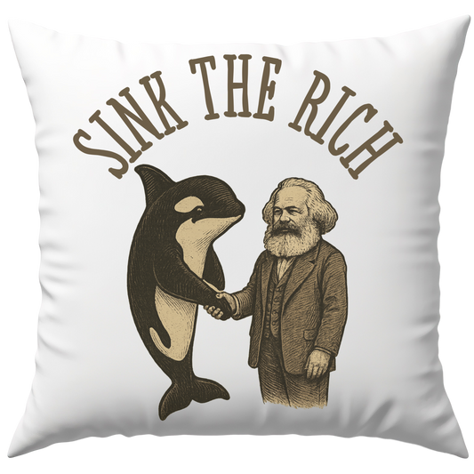 Sink The Rich Orca Karl Marx Deko Kissen
