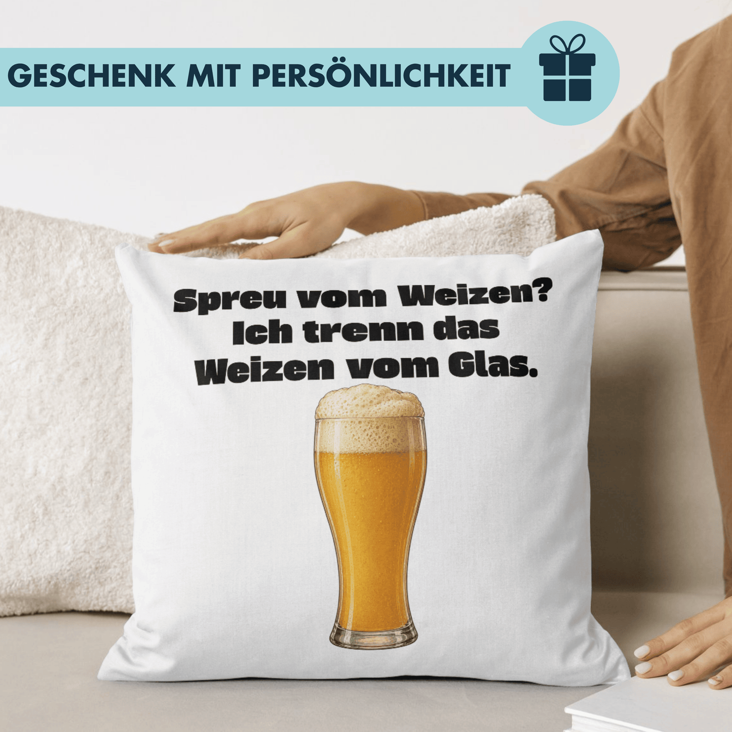 Spreu Vom Weizen? Ich Trenn Das Weizen Vom Glas Bier Deko Kissen