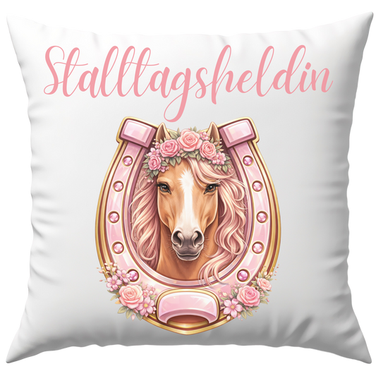 Stalltagsheldin Pferd Deko Kissen