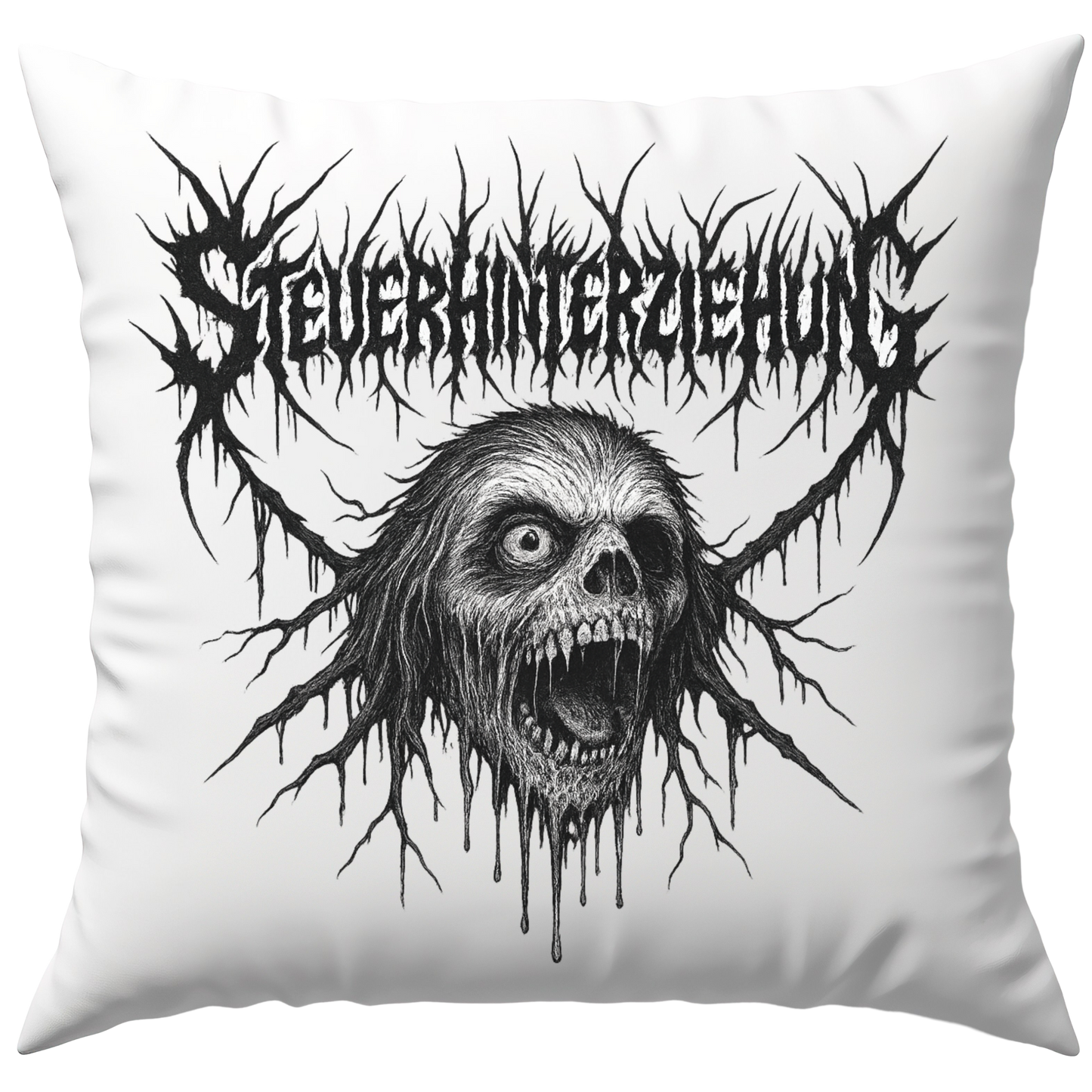 Steuerhinterziehung Metal Meme Deko Kissen