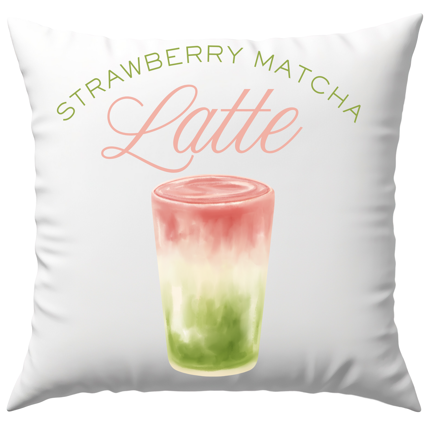 Strawberry Matcha Latte Deko Kissen