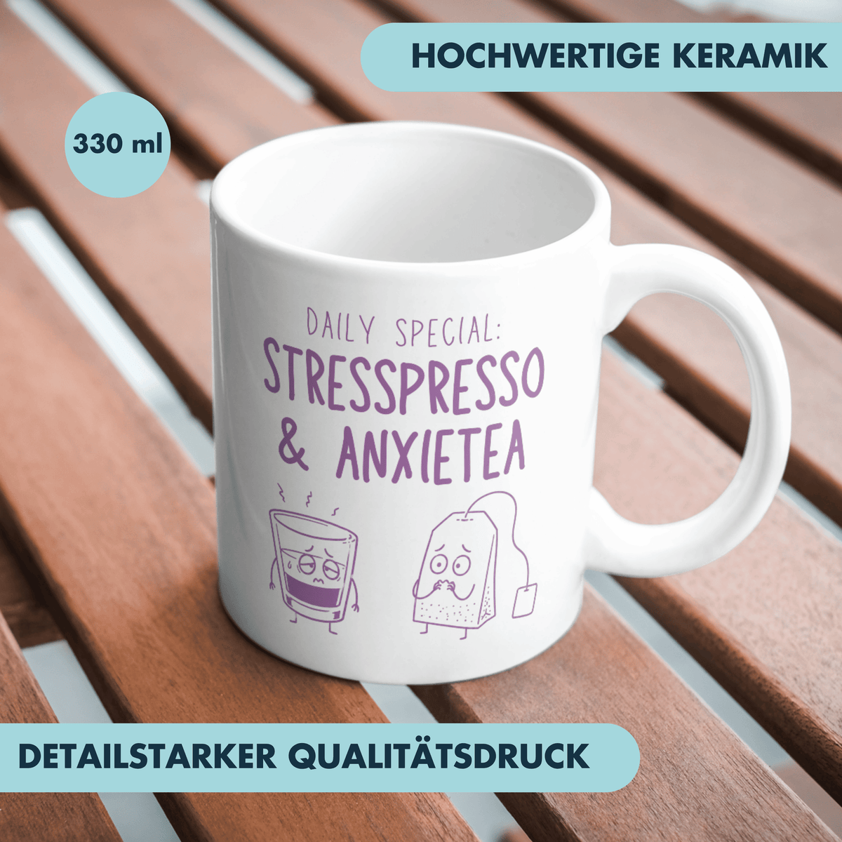 Daily Special Stresspresso And Anxietea Kaffee Tasse