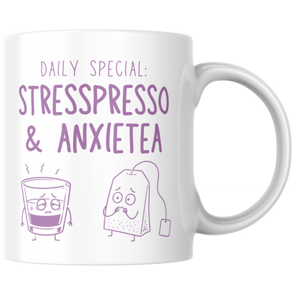 Daily Special Stresspresso And Anxietea Kaffee Tasse
