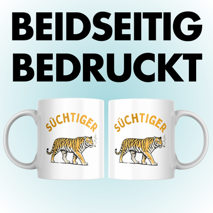 Süchtiger Rauchen Zigaretten Wortspiel Kaffee Tasse
