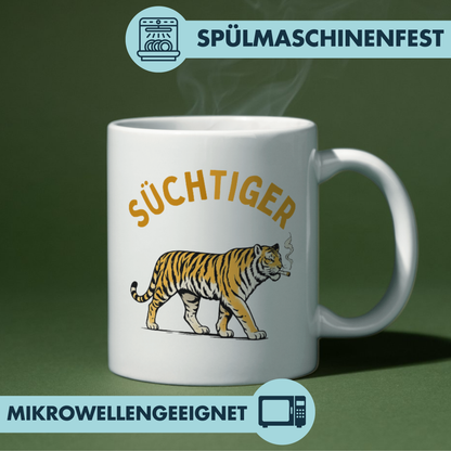 Süchtiger Rauchen Zigaretten Wortspiel Kaffee Tasse