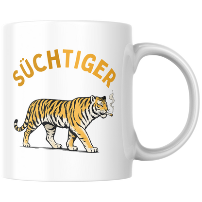 Süchtiger Rauchen Zigaretten Wortspiel Kaffee Tasse