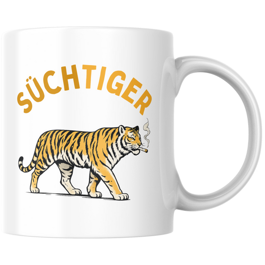 Süchtiger Rauchen Zigaretten Wortspiel Kaffee Tasse