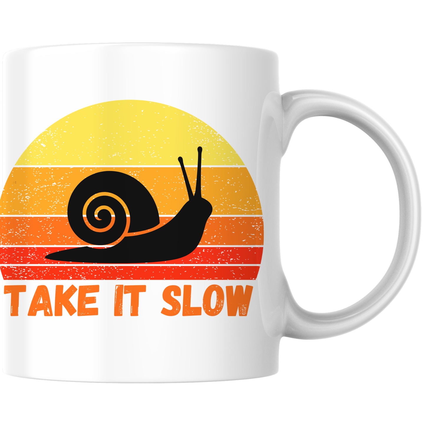 Take It Slow Schnecke Retro Kaffee Tasse