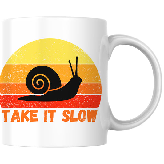 Take It Slow Schnecke Retro Kaffee Tasse