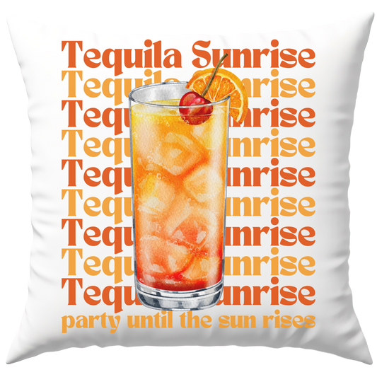 Tequila Sunrise Party Until The Sun Rises Cocktail Deko Kissen