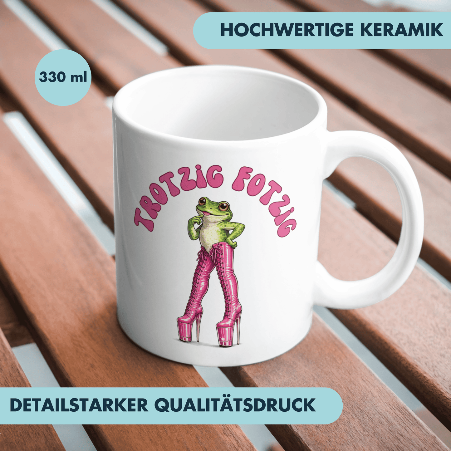 Trotzig Fotzig Frosch Kaffee Tasse