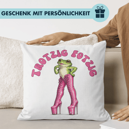Trotzig Fotzig Frosch Deko Kissen