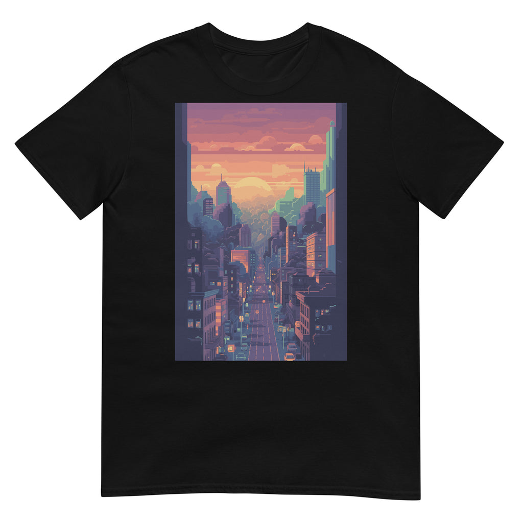 64-Bit Pixel-Stadt Lo-Fi T-Shirt