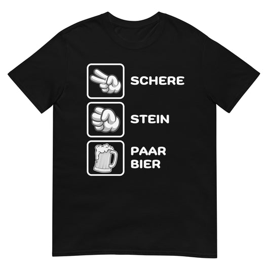 Schere Stein Paar Bier Saufen T-Shirt