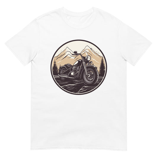 Motorrad vor Berglandschaft Biker T-Shirt