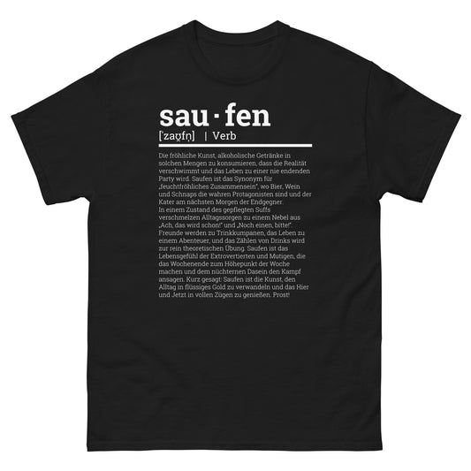 Saufen Definition Wörterbuch T-Shirt