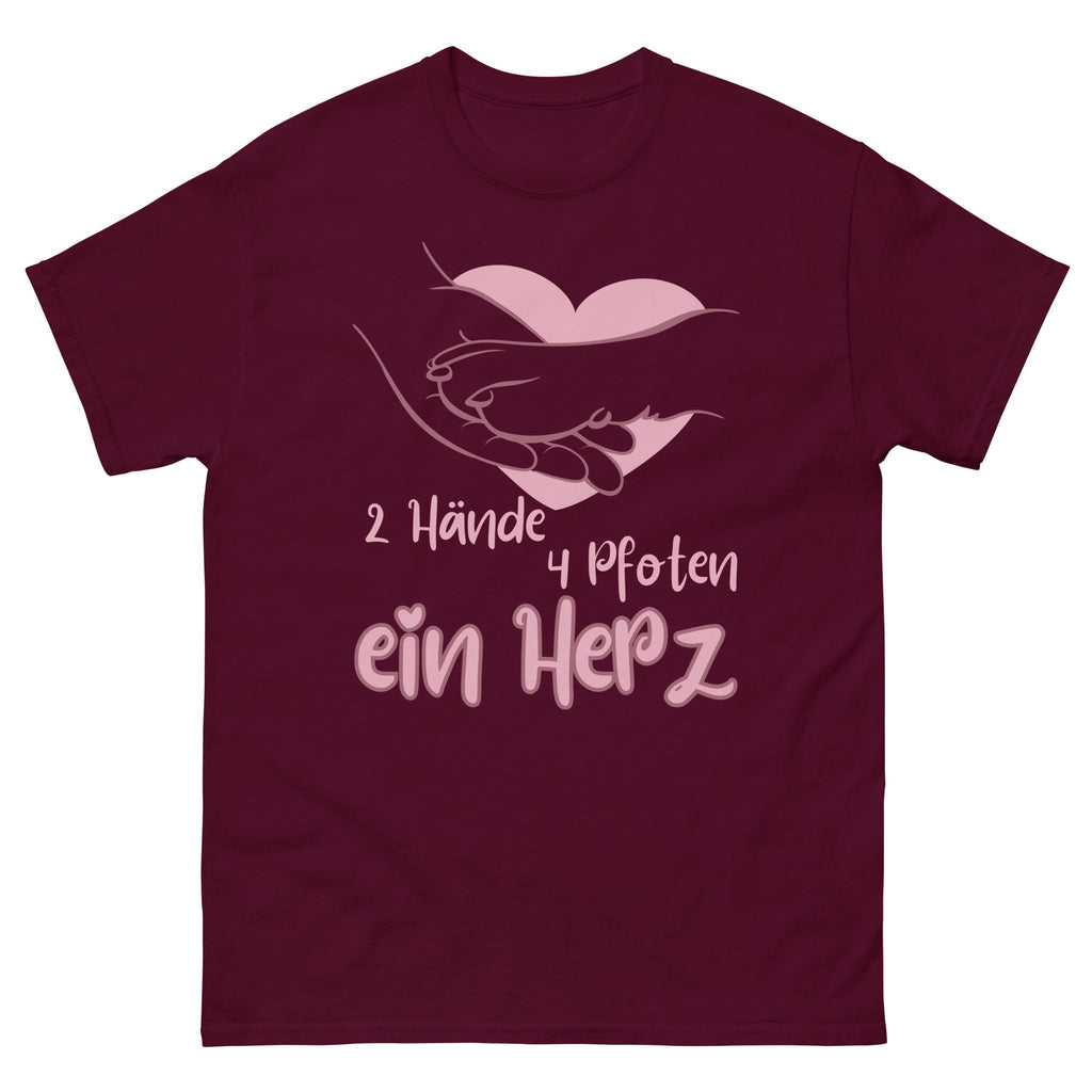 2 Hände 4 Pfoten Ein Herz Hund Haustier T-Shirt