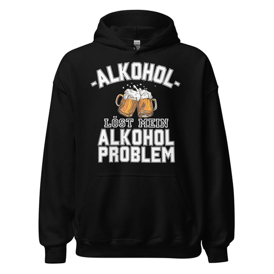 Alkohol löst mein Alkoholproblem Party Bier Hoodie Kapuzenpullover