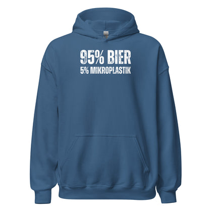 95% Bier 5% Mikroplastik Selbstironie Kapuzenpullover