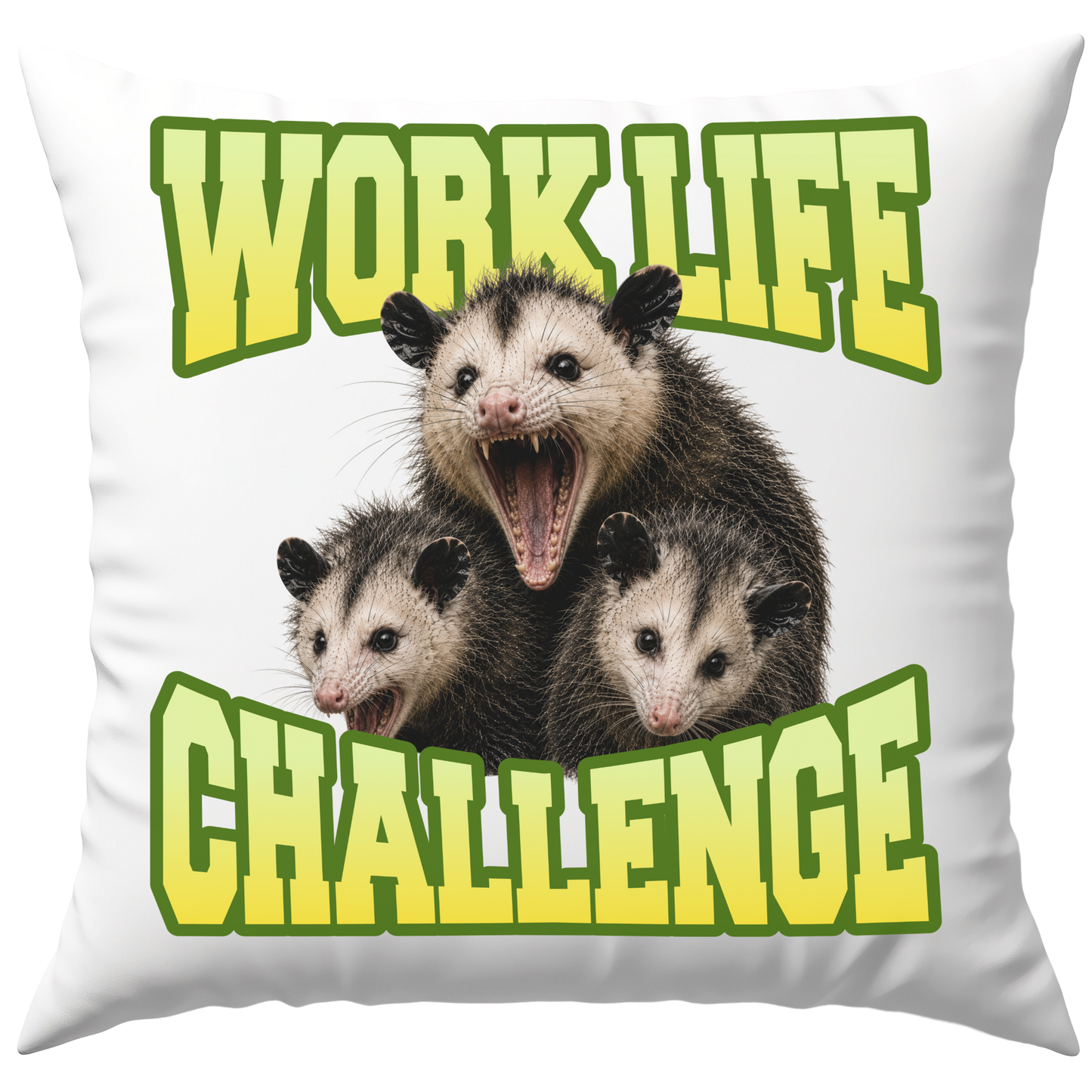 Work Life Challenge Opossum Deko Kissen