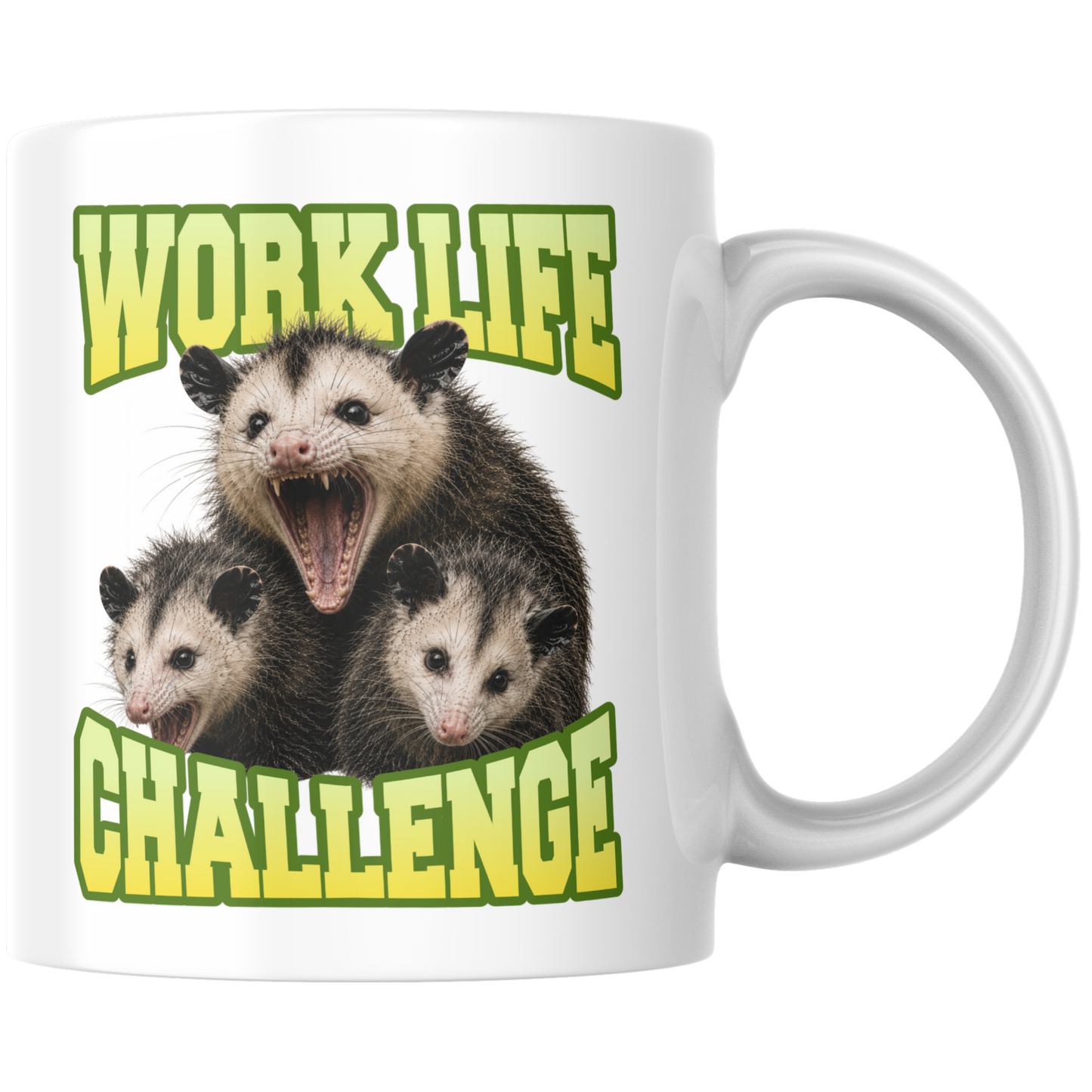 Work Life Challenge Opossum Kaffee Tasse