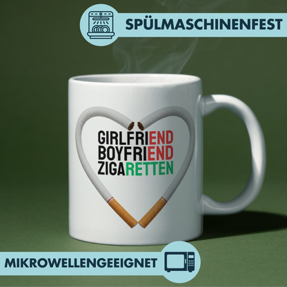 GirlfriEND BoyfriEND ZigaRETTEN Meme Kaffee Tasse