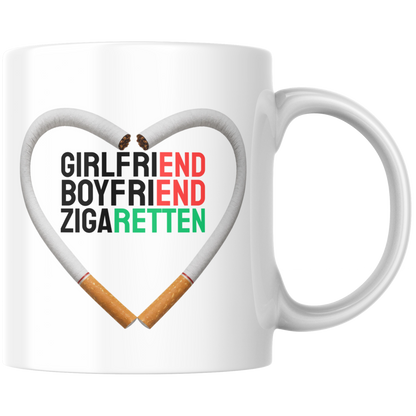 GirlfriEND BoyfriEND ZigaRETTEN Meme Kaffee Tasse