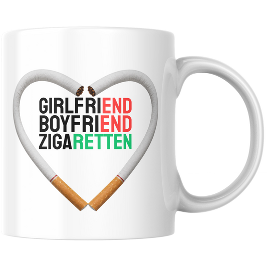 GirlfriEND BoyfriEND ZigaRETTEN Meme Kaffee Tasse